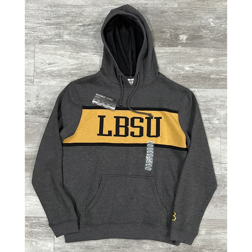 NEW LBSU Long Beach State Fleece Hoodie Sz M Captivating Apparel Gray Warm